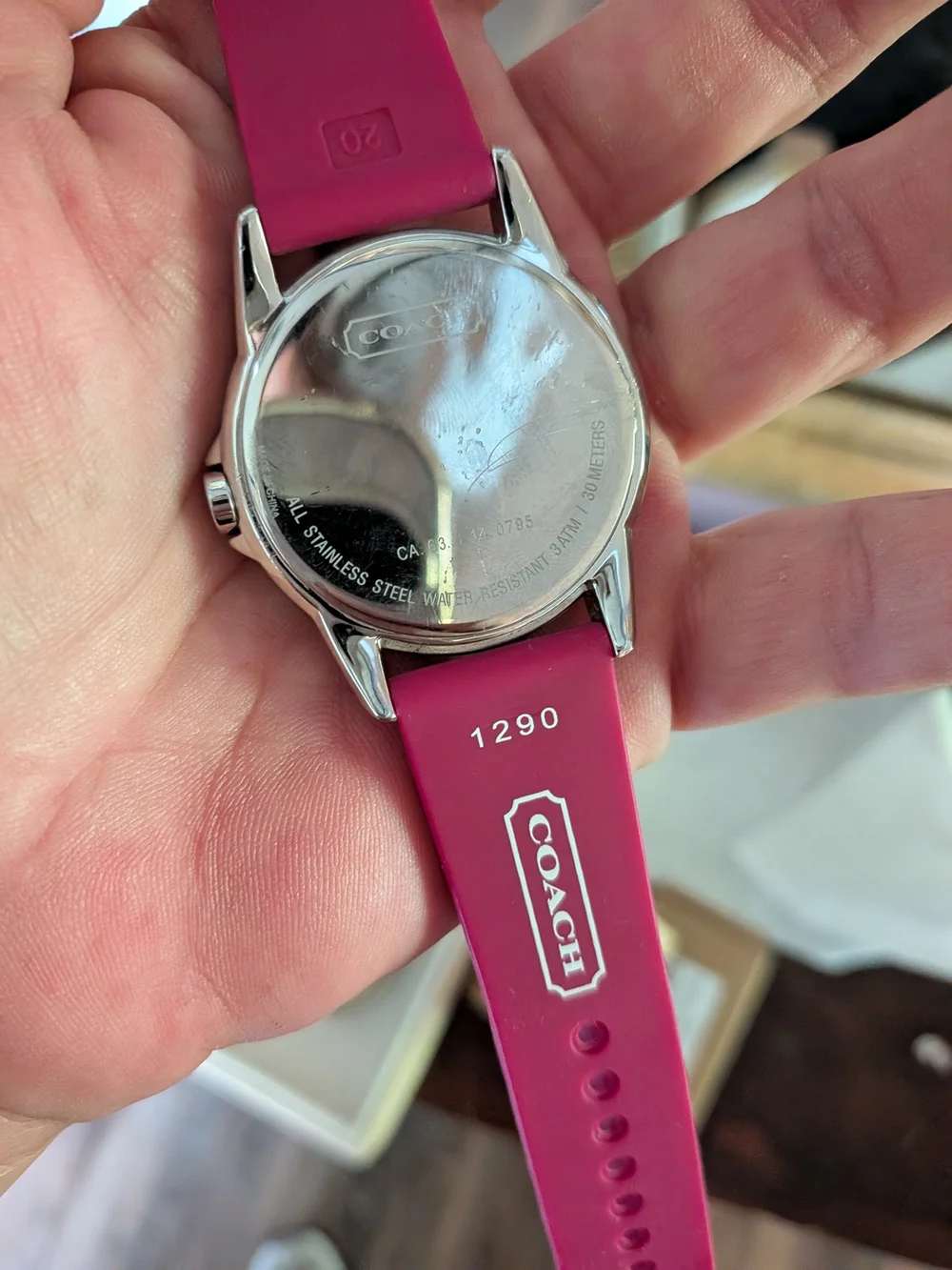 COACH Ladies Pink Silicone Strap Chronograph Watch
